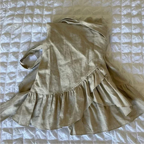 Isabel Marant beige tempster ruffle wrap linen skirt - Picture 6 of 9